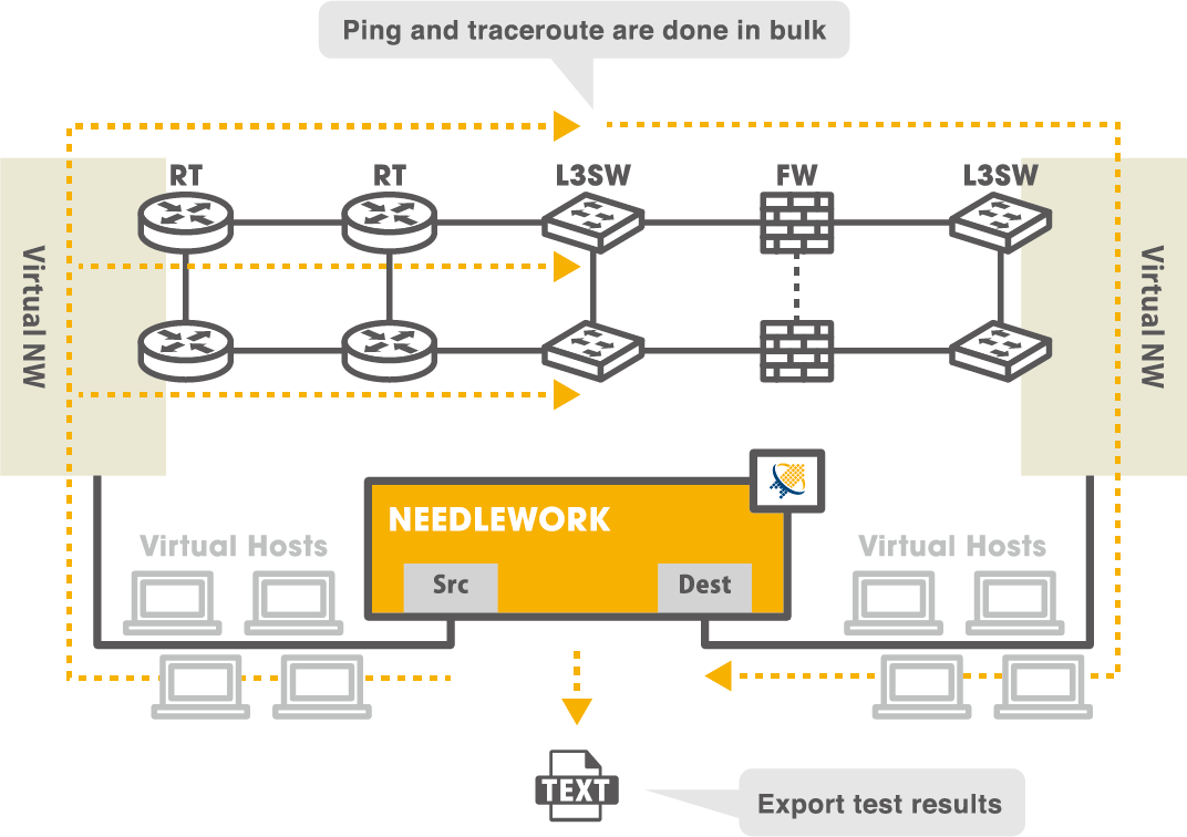 Network test using NEEDLEWORK.